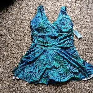 Yonique One Piece Swim Dress Suit XL